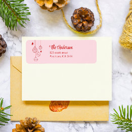 Cute pink doodle christmas custom quirky label