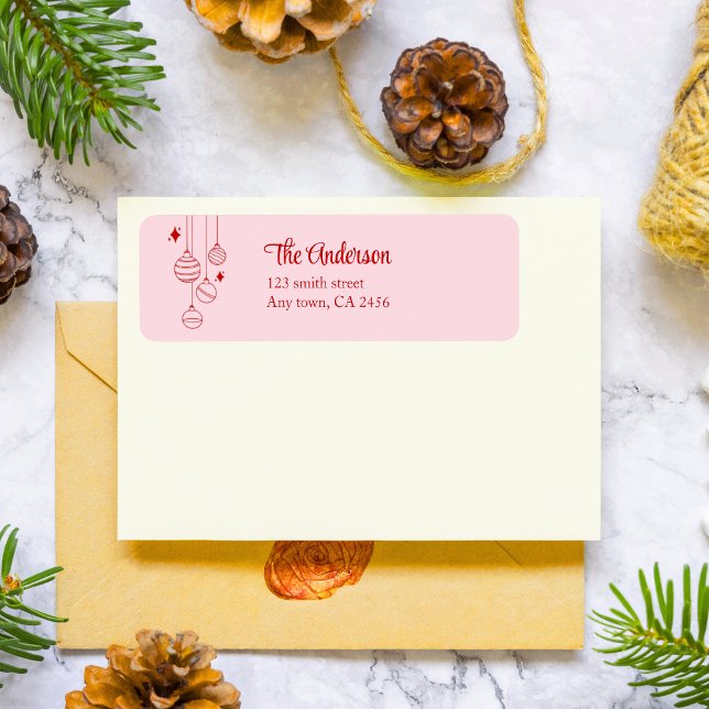Cute pink doodle christmas custom quirky  label (Creator Uploaded)