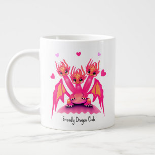 Cute pink dragons giant coffee mug