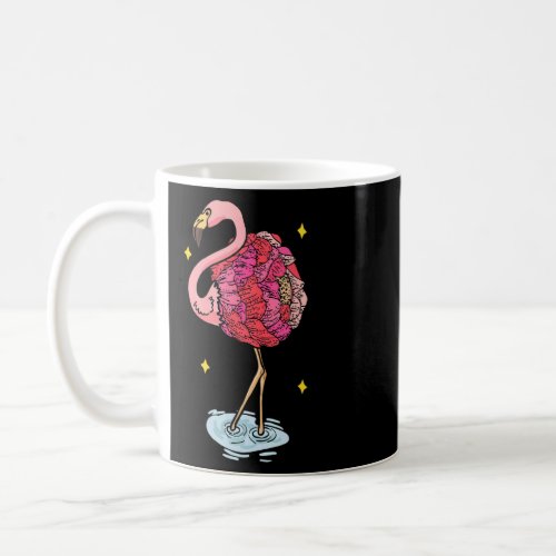 Cute Pink Dreaming Girl Baby Flamingo With Flowers Coffee Mug