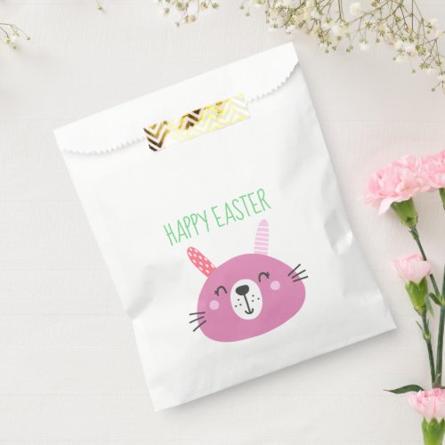 Cute Pink Easter Bunny Favor Bag
