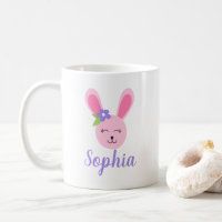 Cute Pink Easter Bunny Girl Personalized Coffee Mug
