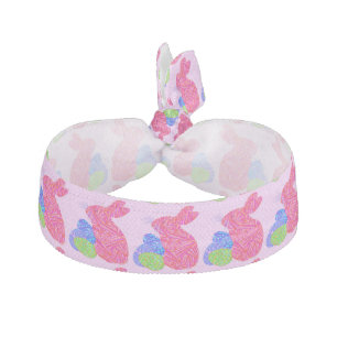 Cute Pink Easter Bunny Hair Tie Scrunchy Elastic