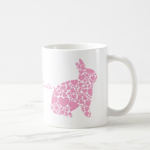 Cute pink Easter bunny hearts cartoon Coffee Mug