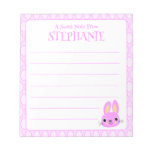 Cute Pink Easter Bunny Lined  Notepad