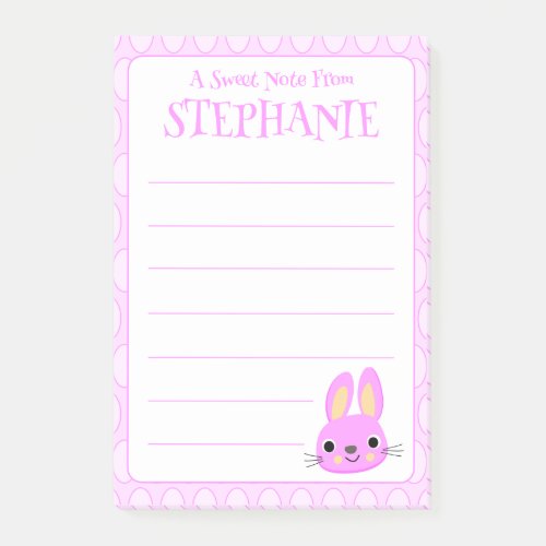 Cute Pink Easter Bunny  Post_it Notes
