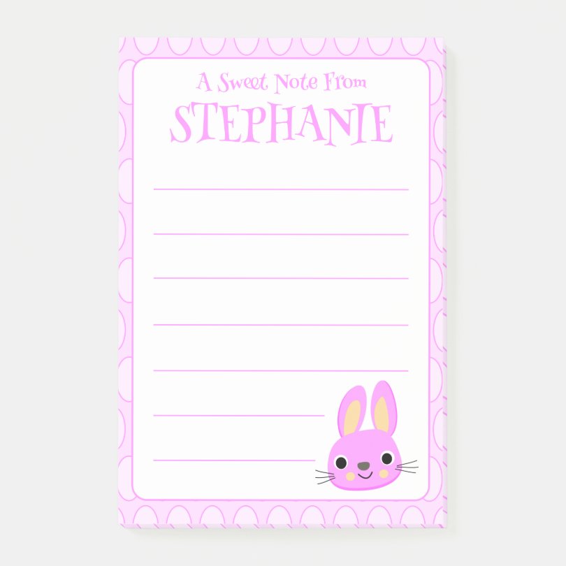 Cute Pink Easter Bunny Post-it Notes