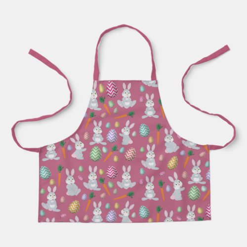 Cute Pink Easter Bunny Rabbit Pattern Apron