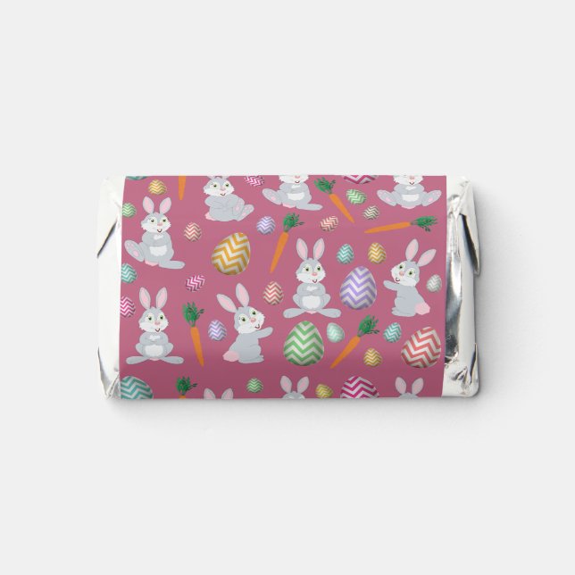 Cute Pink Easter Bunny Rabbit Pattern  Hershey's Miniatures (Front)