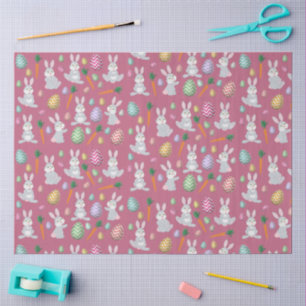 Cute Pink Easter Bunny Rabbit Pattern Tissue Paper
