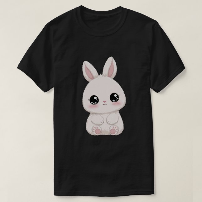 Cute Pink Easter Bunny T-Shirt (Design Front)