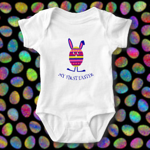 Cute pink Easter egg bunny Baby Bodysuit