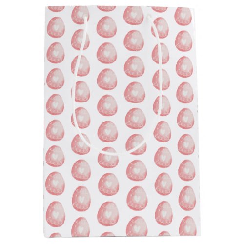 Cute Pink Easter Eggs Pattern Medium Gift Bag