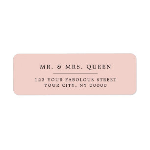 Cute Pink Elegant Classic Simple Return Address Label