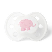 Cute Pink Elephant  Baby Girl Pacifier