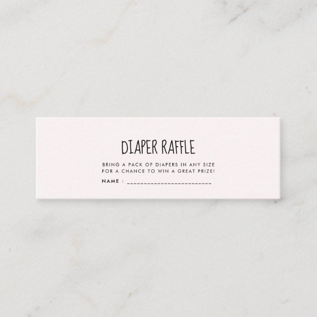 Cute pink elephant Baby shower diaper raffle Mini Business Card (Front)