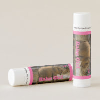 Cute Pink Elephant Baby Shower Party Favor Lip Balm