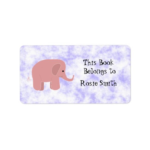 Cute Pink Elephant Bookplate