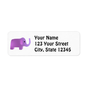 Cute Pink Elephant Label