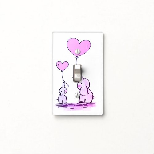 Cute Pink Elephant Light Switch Cover