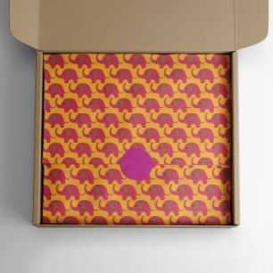 Cute Pink Elephant Pattern Tissue Paper