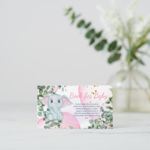 Cute Pink Elephant Safati Jungle Book for Baby Enclosure Card