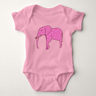 Cute Pink Elephant White Polka Dots Baby Shirt
