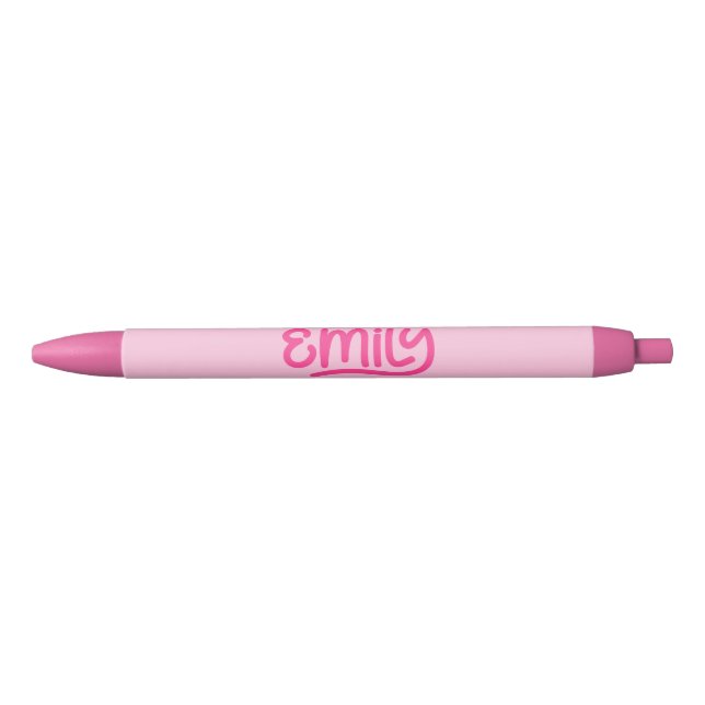 Cute Pink Emily Handwriting Typography Pen (Front)