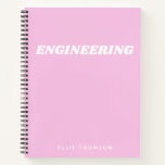 Cute Pink Engineering Graph Paper Monogram Name Notebook<br><div class="desc">A cute,  trendy notebook to take to engineering class or for homework with a simple,  minimalist cover in pretty pastel pink and space for the school subject and your name to be personalized.</div>
