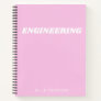 Cute Pink Engineering Graph Paper Monogram Name Notebook