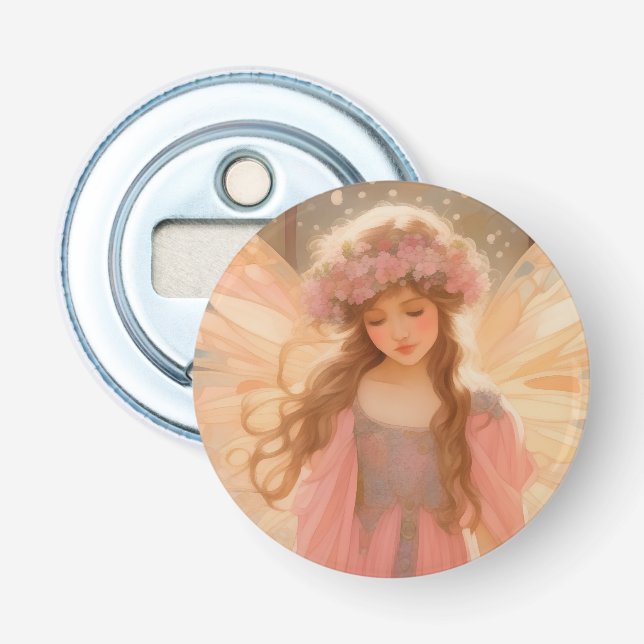 Cute Pink Fairy Fantasy Painting Bottle Opener (Front)