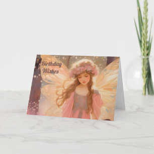 Cute Pink Fairy Fantasy Painting Card