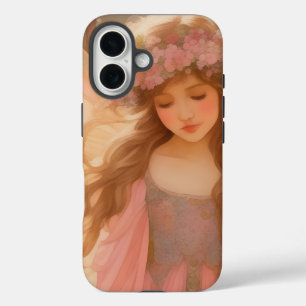 Cute Pink Fairy Fantasy Painting iPhone 16 Case