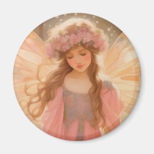 Cute Pink Fairy Fantasy Painting Magnet
