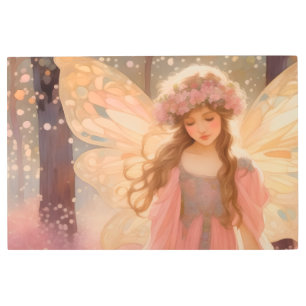Cute Pink Fairy Fantasy Painting Metal Print