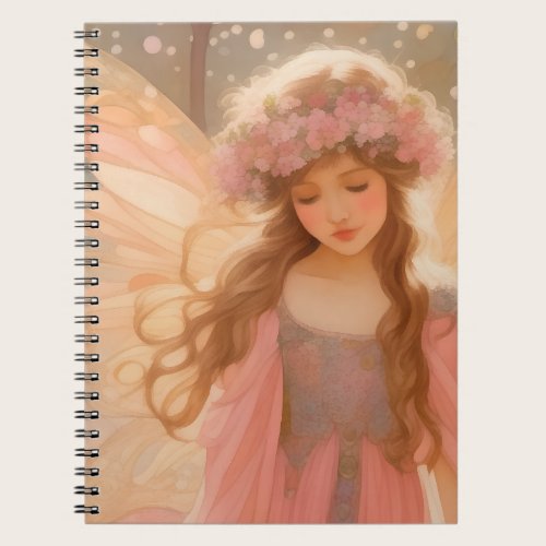 Cute Pink Fairy Fantasy Painting Notebook