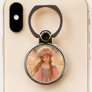 Cute Pink Fairy Fantasy Painting Phone Ring Stand