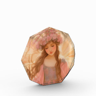 Cute Pink Fairy Fantasy Painting Photo Block