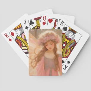Cute Pink Fairy Fantasy Painting Poker Cards