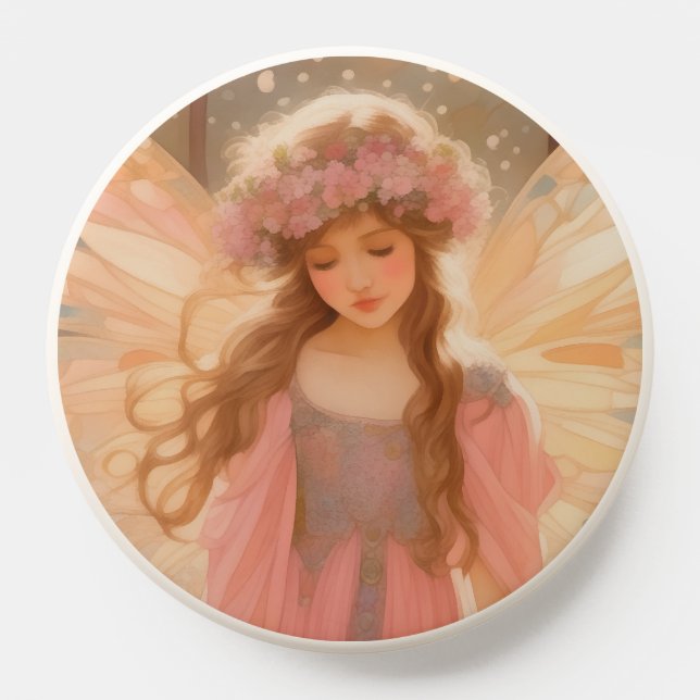Cute Pink Fairy Fantasy Painting PopSocket (Popsocket)