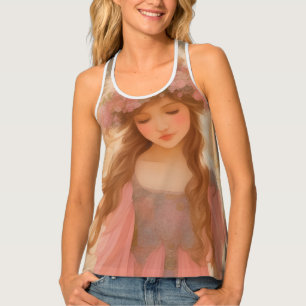 Cute Pink Fairy Fantasy Painting Tank Top