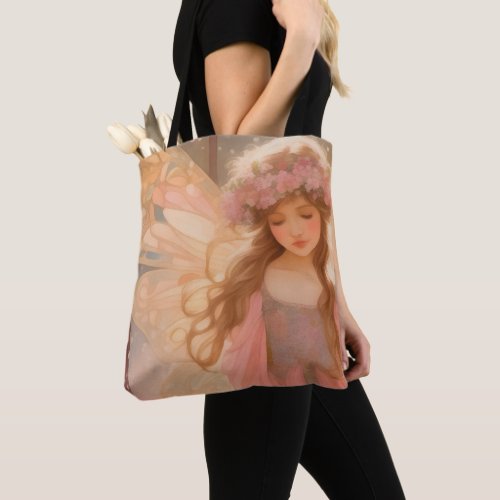 Cute Pink Fairy Fantasy Painting Tote Bag