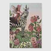 Cute Pink Fairy on Zebra Unicorn Floral Art (Front)