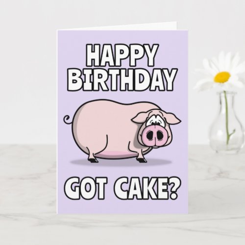 Cute Pink Farmyard Pig. Got Cake? Yummy Birthday