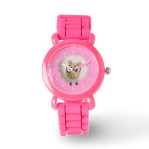 Cute Pink Faux Felt Sheep Watch