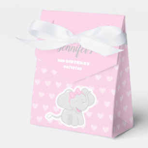 Cute Pink Favor Box with Elephant