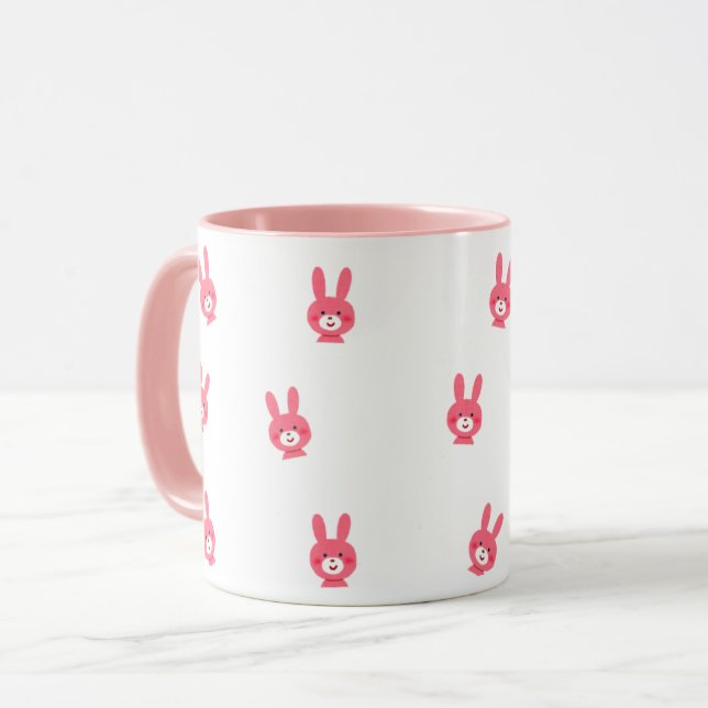 Cute Pink Feminine Coffee Cup (Front Left)