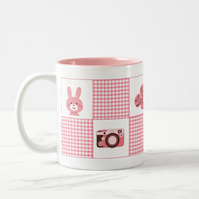 Cute Pink Feminine Coffee Cup (Left)