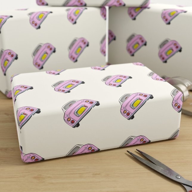 Cute Pink Figaro Car Figarations Wrapping Paper (Cute pink figgy wrapping paper just for your pink figaro related gifts)
