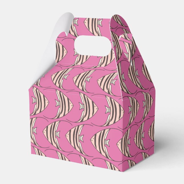 Cute pink fish pattern favor boxes (Front Side)